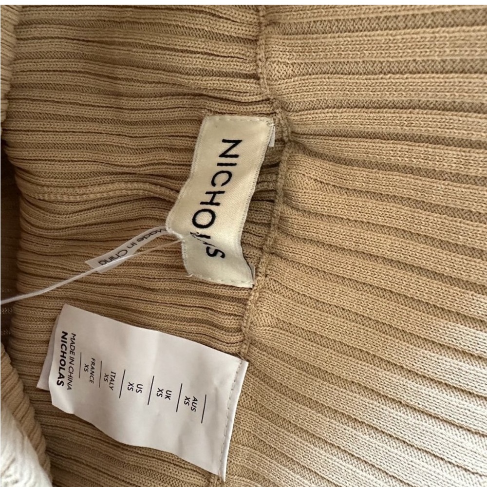NICHOLAS Tan Ribbed Flared Pants - Picture 3 of 6